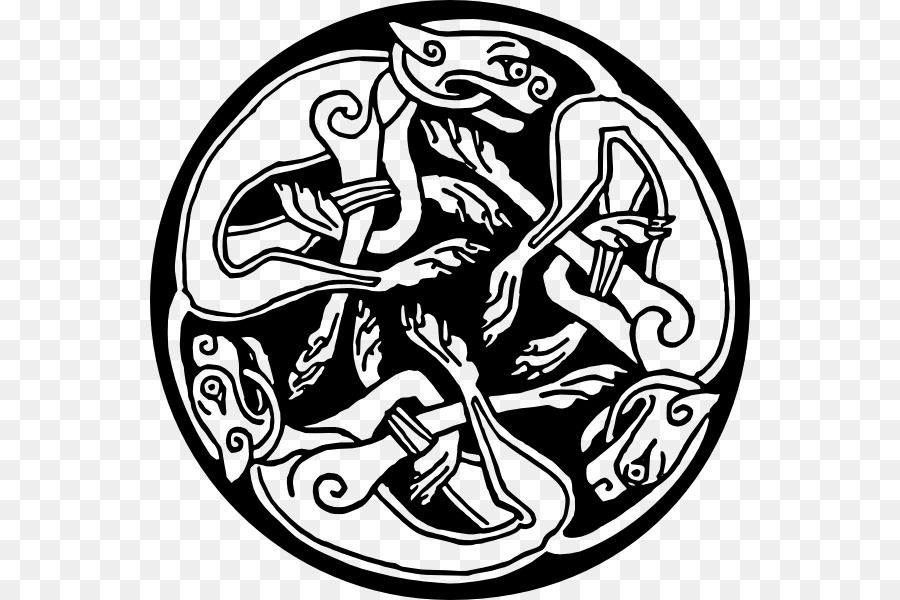 Celtic Hounds Irish Setter Book of Kells Kelten Clip-art - Hahn Dekorative Muster