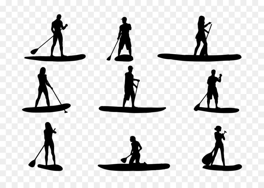 Silhouette Standup paddleboarding Clip art - Silhouette