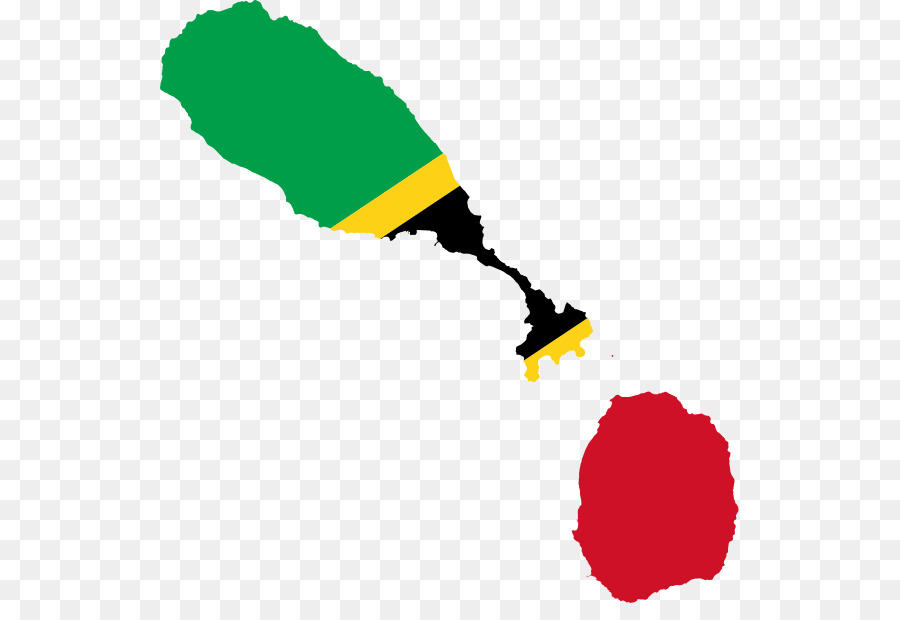 Flagge von Saint Kitts und Nevis Flagge von Saint Kitts und Nevis Weltkarte - Lage vector
