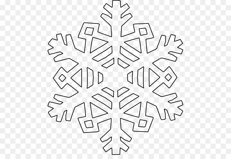 Linea arte Fiocco di neve da Colorare Disegno Acquarello - fiocco di neve