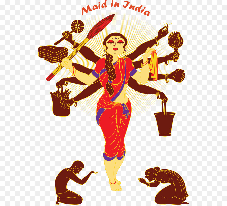 Indien Haushaltshilfe Cartoon Hausangestellte - glücklich maha shivratri