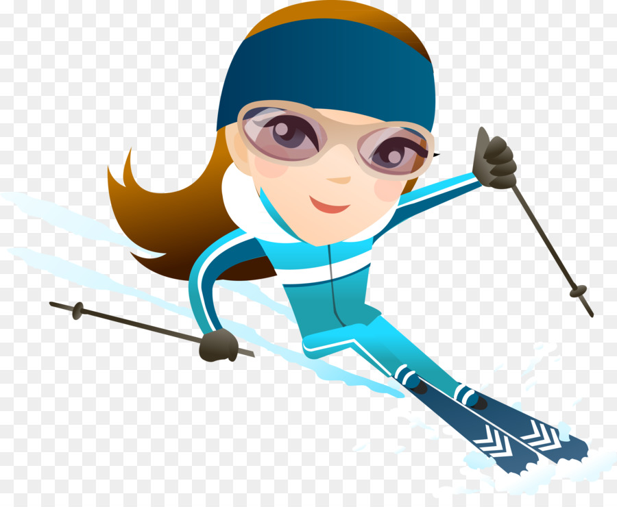 Cartoon-Animation Winter Skifahren - Animation