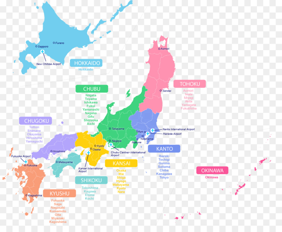 Kofu Tokyo Mappa Prefetture del Giappone Cartografia - giappone turismo