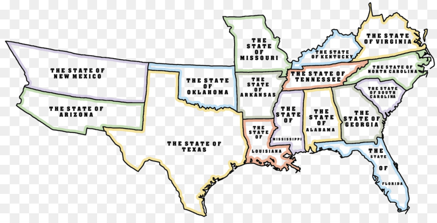Stati uniti Stati Confederati d'America della Guerra Civile Americana Mappa Confederato Arizona - messico indipendenza