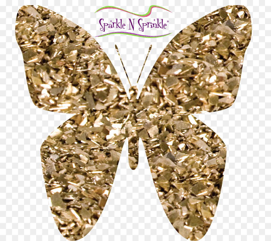 Schmetterling Insekt Tier Schmuck Gold - crushed Glas