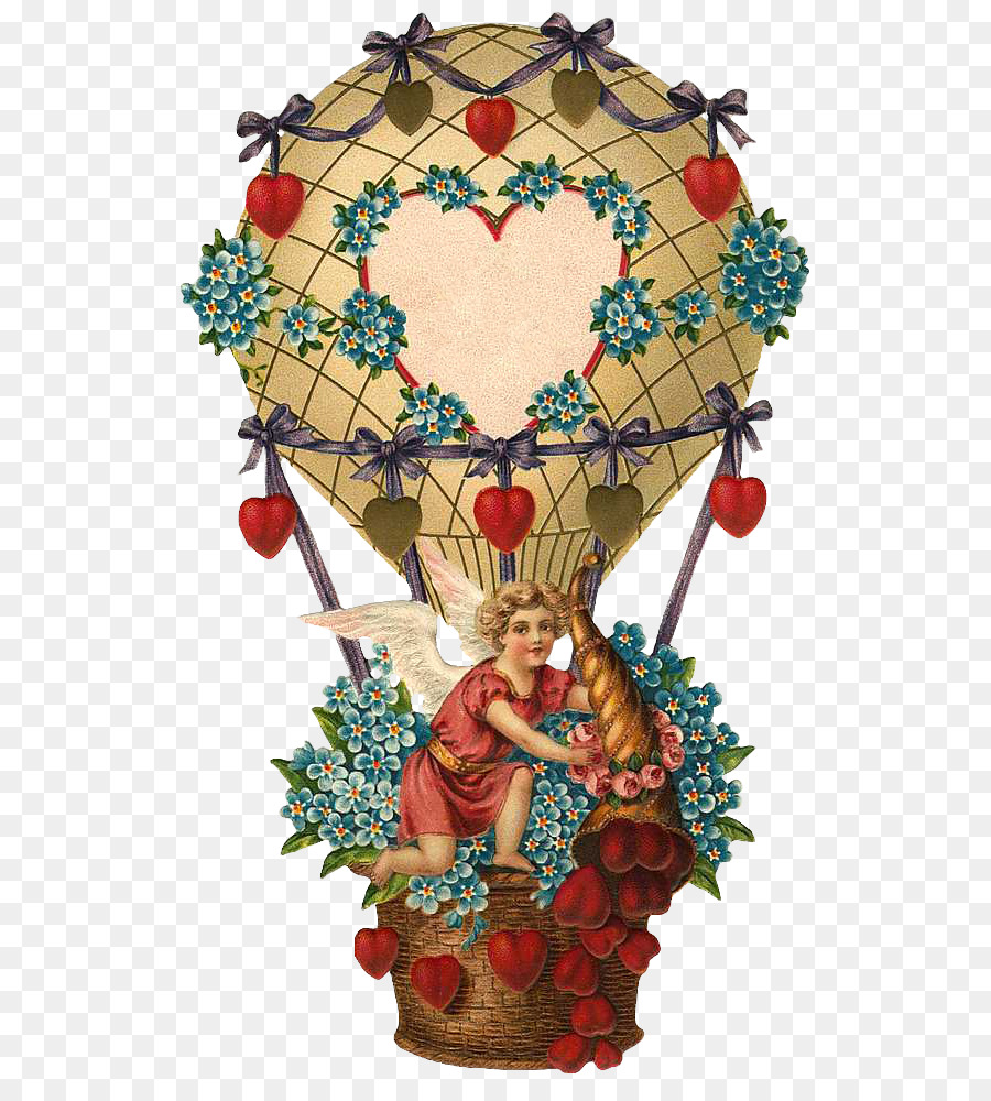 Hot air balloon, ornamento di Natale Clip art - dipinto a mano in mongolfiera