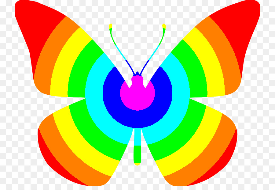 Butterfly Color Rainbow Gelb Clip-art - sieben Farben Regenbogen