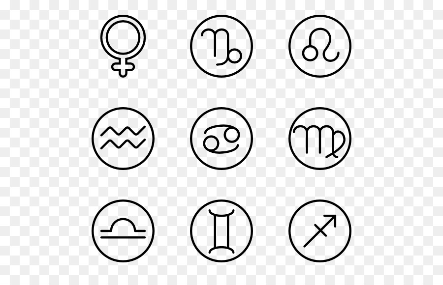 Computer Symbole, Emoticon Smiley - Tierkreis pack