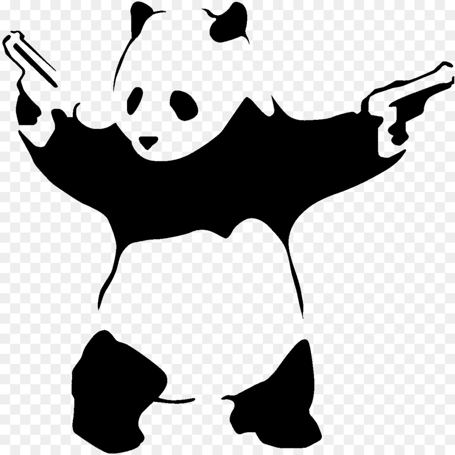 Panda gigante T-shirt Stencil Pistola Tela di stampa - a tre ante stencil design