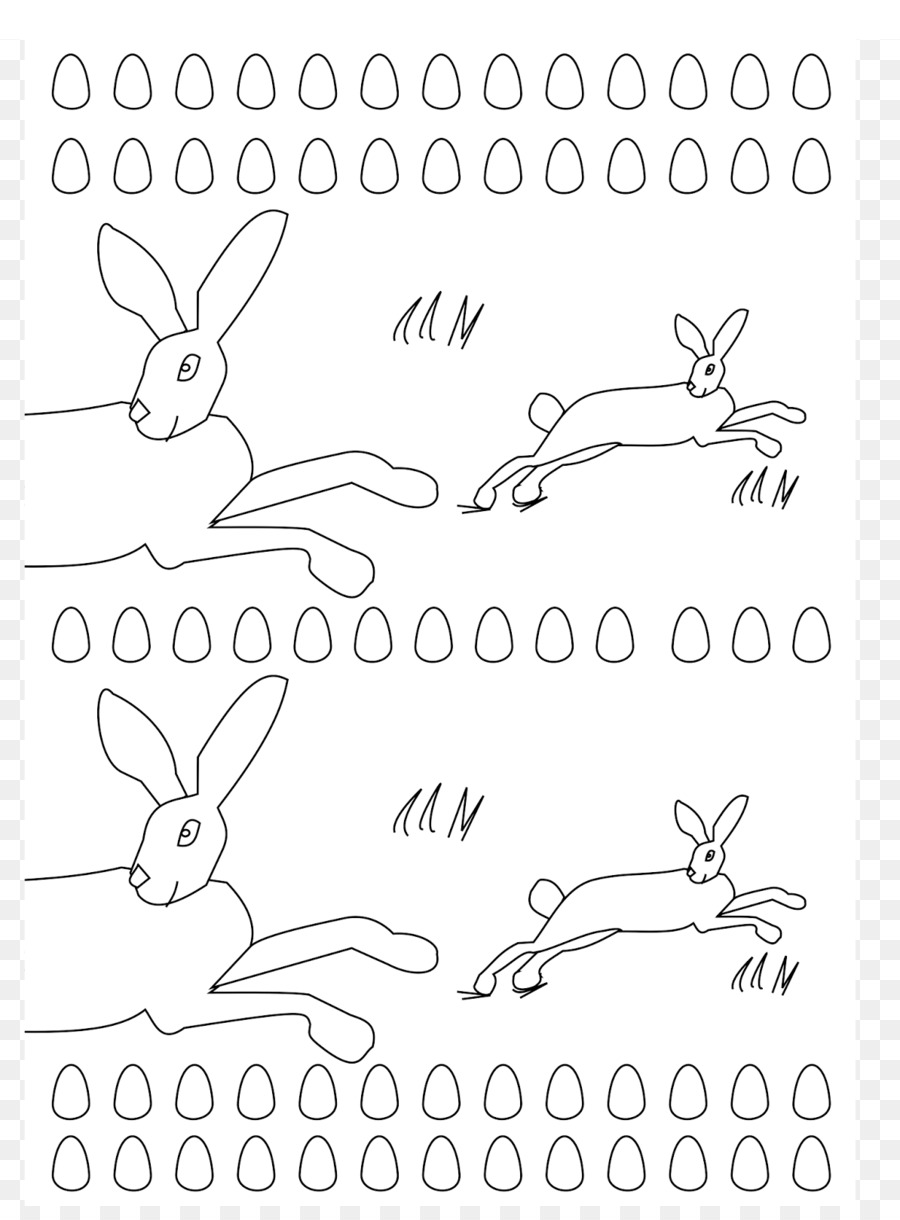 Hase Heimische Kaninchen Zeichnen Linie Kunst - Farbe Ostern
