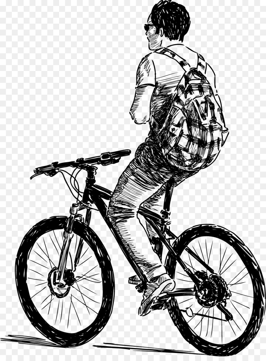 Radfahren Fahrrad-Zeichnung - Reiten