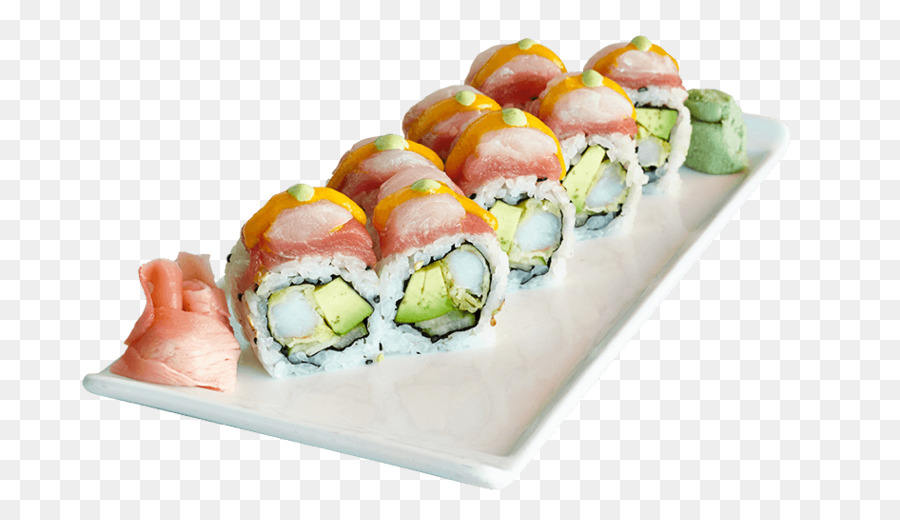 Sushi der japanischen Küche California roll, Sashimi, Ceviche - sushi Rolle