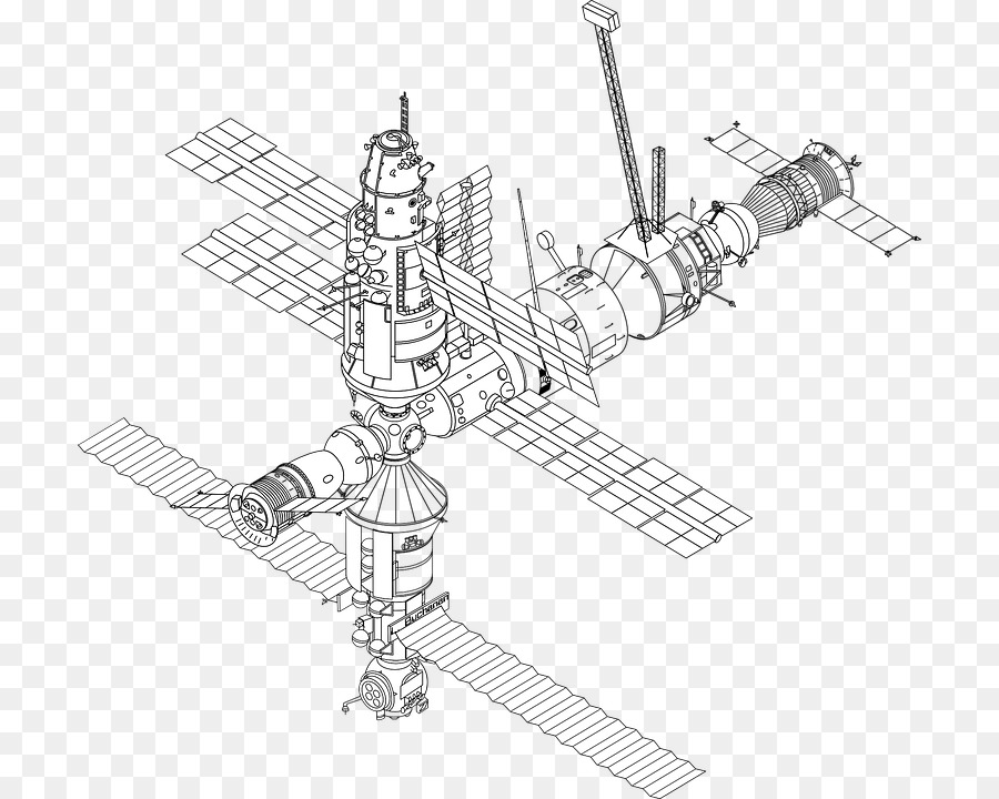 Stazione Spaziale Internazionale Di Disegno Mir - vettore interlinea materiale