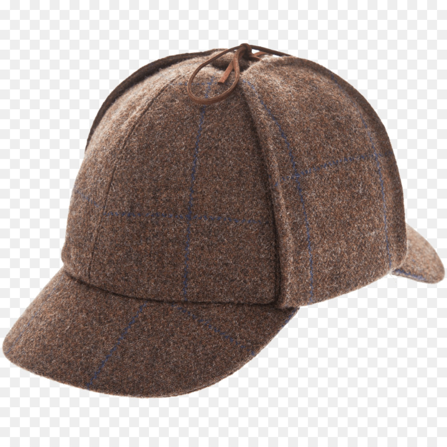 Sherlock Holmes Hut Deerstalker-Mütze Tweed - mit einem blauen Hut