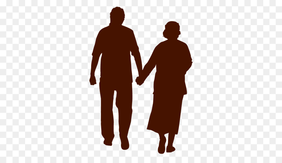 Silhouette, coppia, Persona - anziano