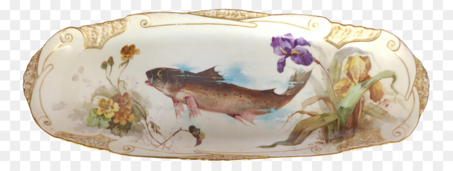Geschirr-Teller-Körper-Schmuck-Oval - Handbemalte Fisch