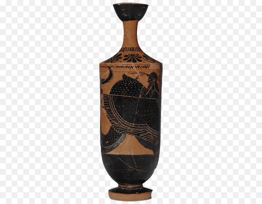 Poseidon Hippocampus Lekythos Keramik Schwarz-Figur Keramik - Antike Objekte