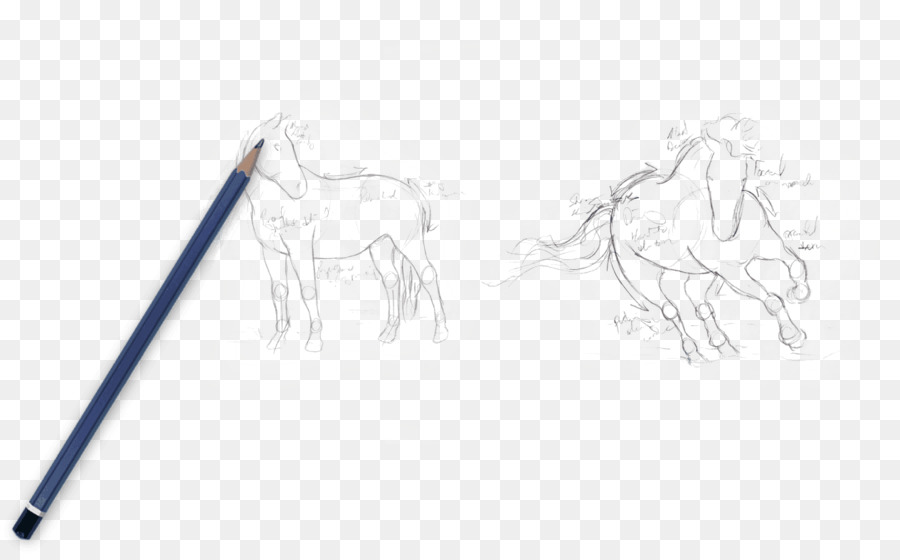 Zeichnung Mustang Pony Skizze - braune grüne Farm Theme Logo