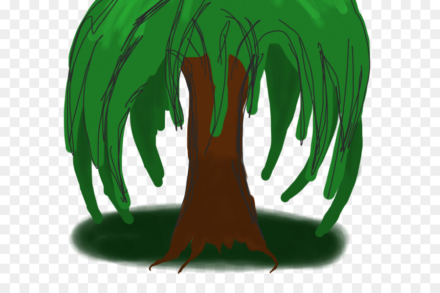 Baum Weeping willow Cartoon-Zeichnung - Trauerweide