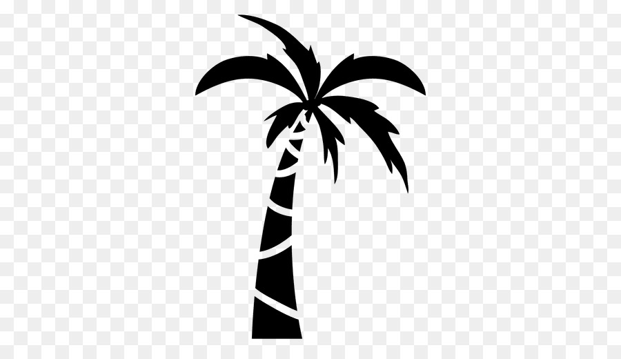 coconut tree cartoon black and white