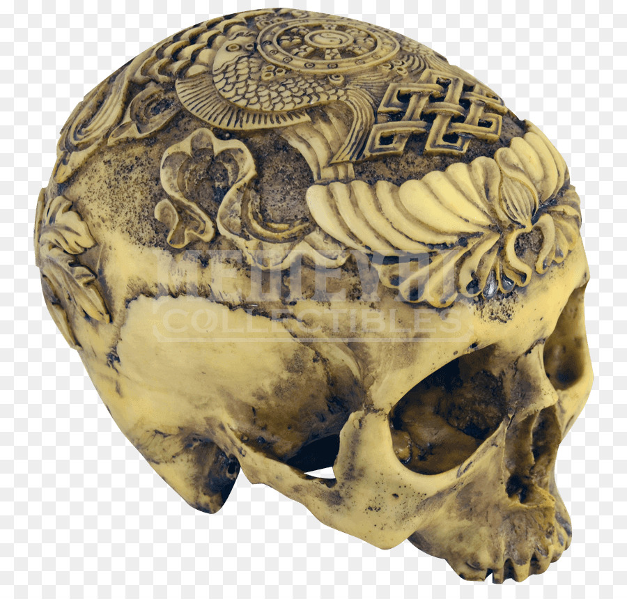 Umano, cranio, Osso Testa di intaglio del Legno - Dipinto a mano cranio