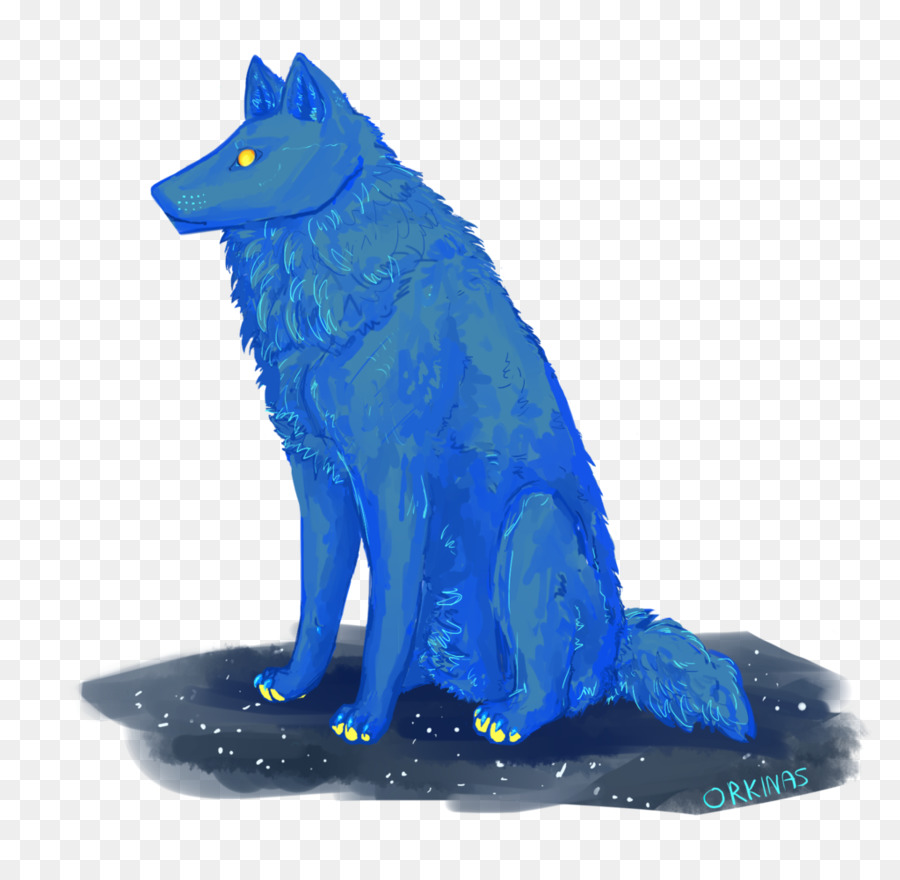 Cane Canidae Muso blu Cobalto Carnivora - acquerello lupo