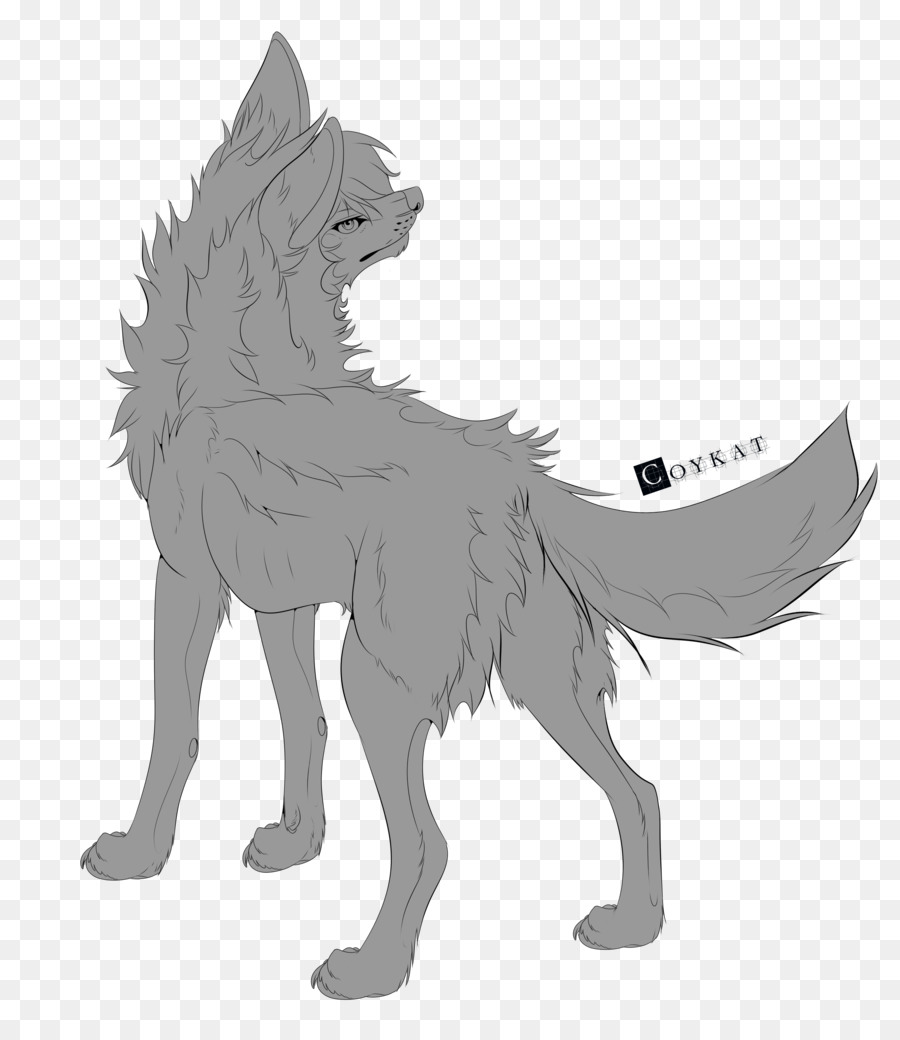 Hund, Welpe, Zeichnung DeviantArt Linie Kunst - lackiert Grau wolf