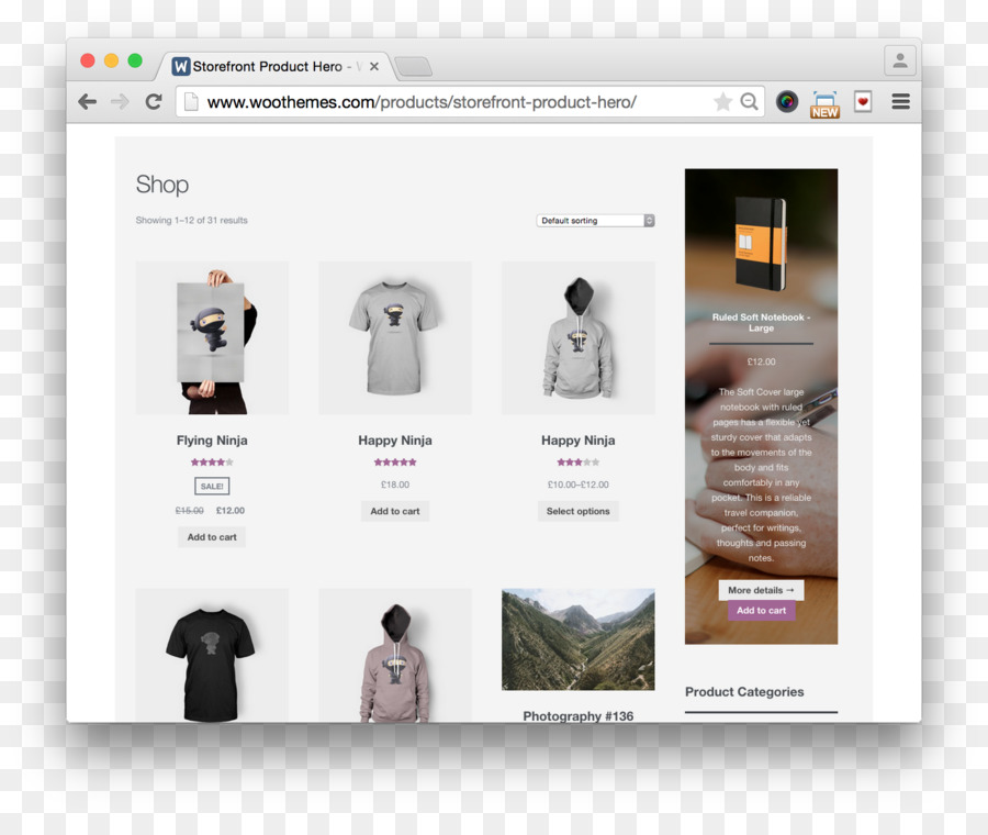 WooCommerce Responsive web design WordPress Eroe immagine - demo del prodotto