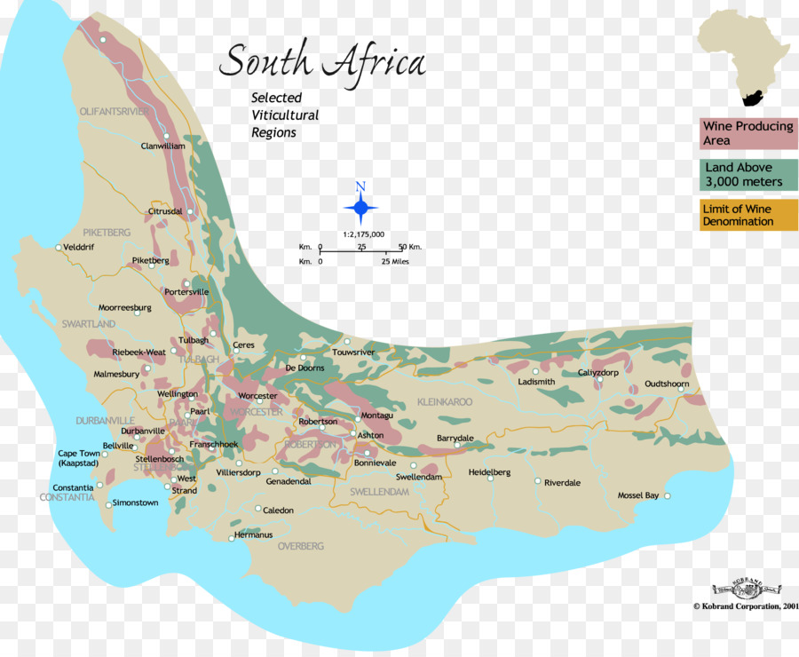 Vinicola del sud Africa Sud Africa vino Bianco vino sulla Mappa - Sudafrica