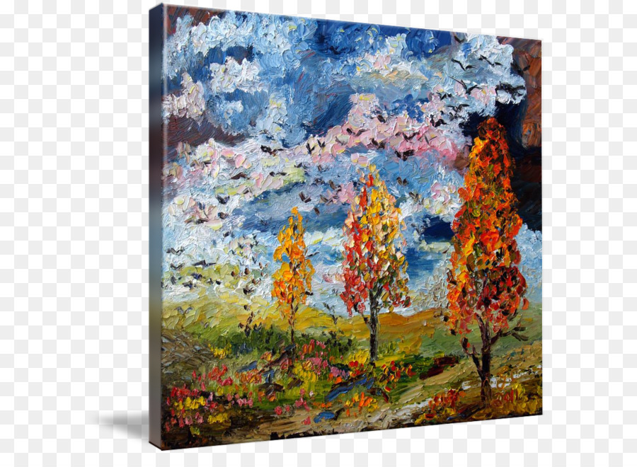 Màu vẽ tranh Nghệ thuật sơn màu - vòng hoa mùa thu nước