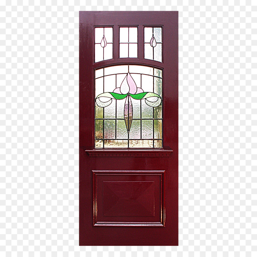 Porta finestra in vetro Colorato in legno Massello - porta ad arco