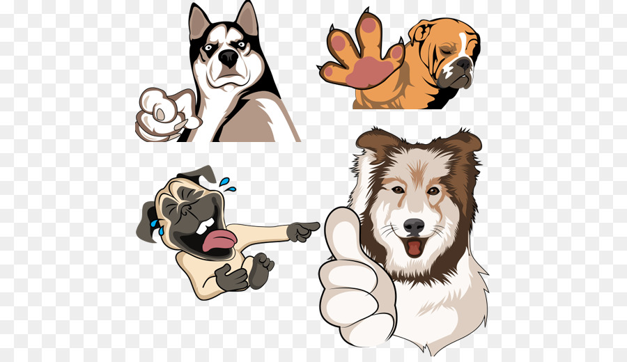 Hunderasse Emoji-Haustier-Rasse-Gruppe (Hund) - Wanderung Aufkleber