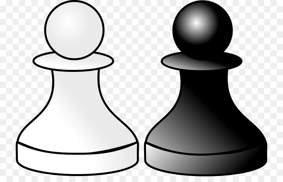 Pezzo degli scacchi Black & White Pedone Bianco e Nero a scacchi - sfondo in bianco e nero nero