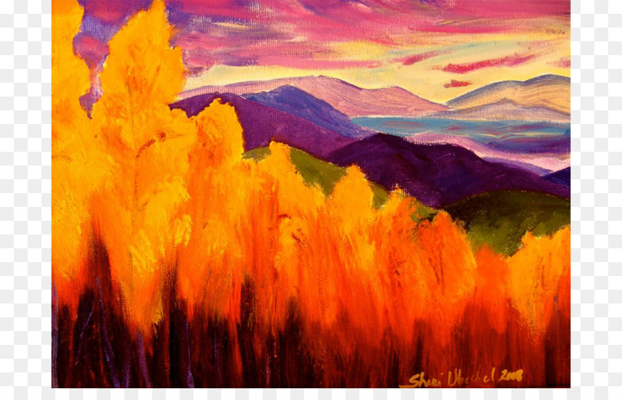Màu vẽ sơn nghệ thuật hiện Đại - vẽ tay núi bức tranh phong cảnh