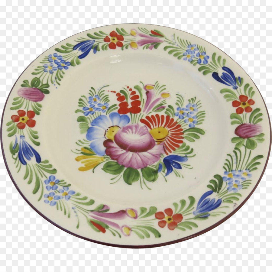Tschechoslowakei Teller Porzellan Vase Keramik - hand gemalte Blume material