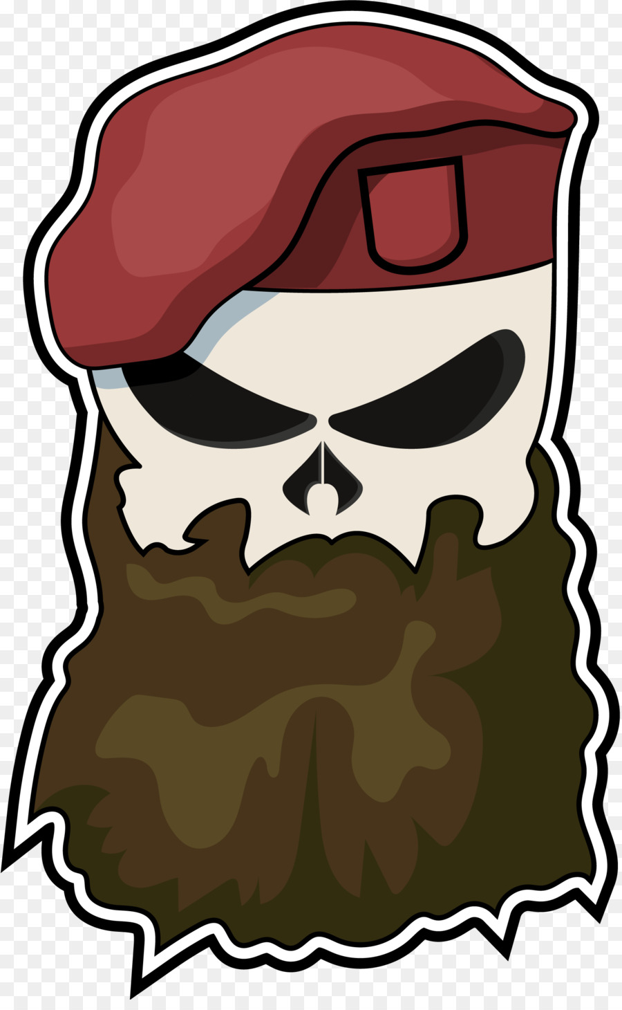 Aufkleber Sticker Beard Skull T-shirt - BART