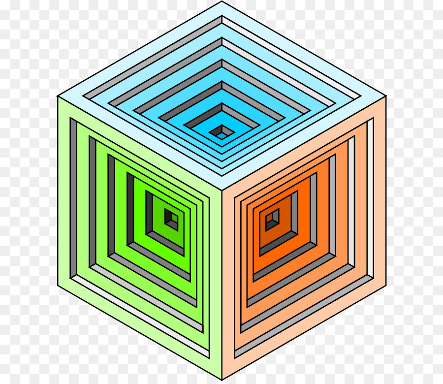 Cube Zeichnen von Drei-dimensionalen Raum-clipart - graviert