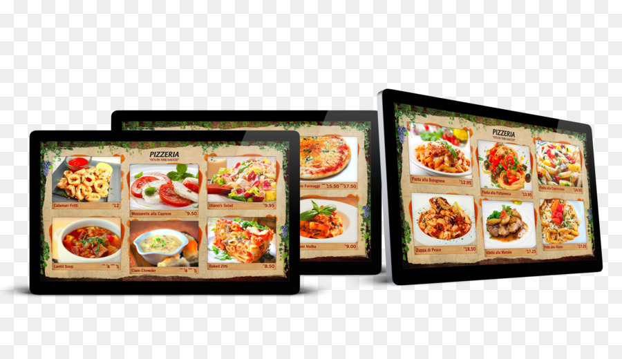 Digitale Beschilderung Pizza-Menü-Cafe-Restaurant - font layout