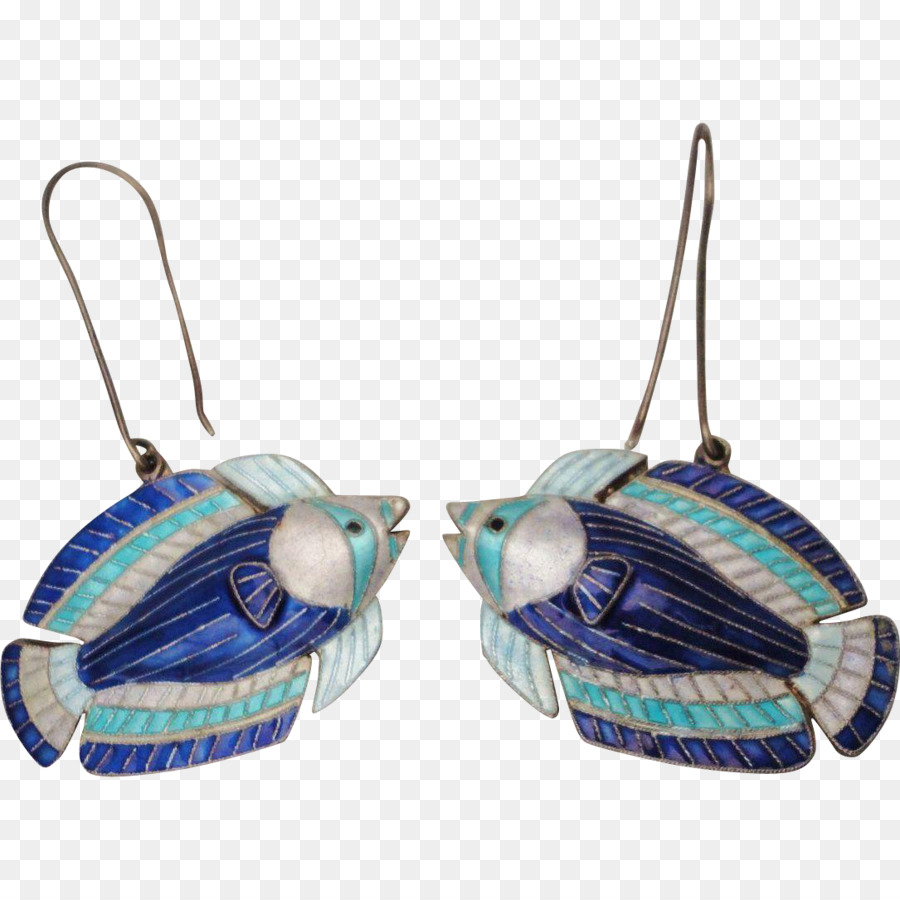 Ohrring-Schmuck-Bekleidung-Accessoires-Kobalt-blau Türkis - emaillierte