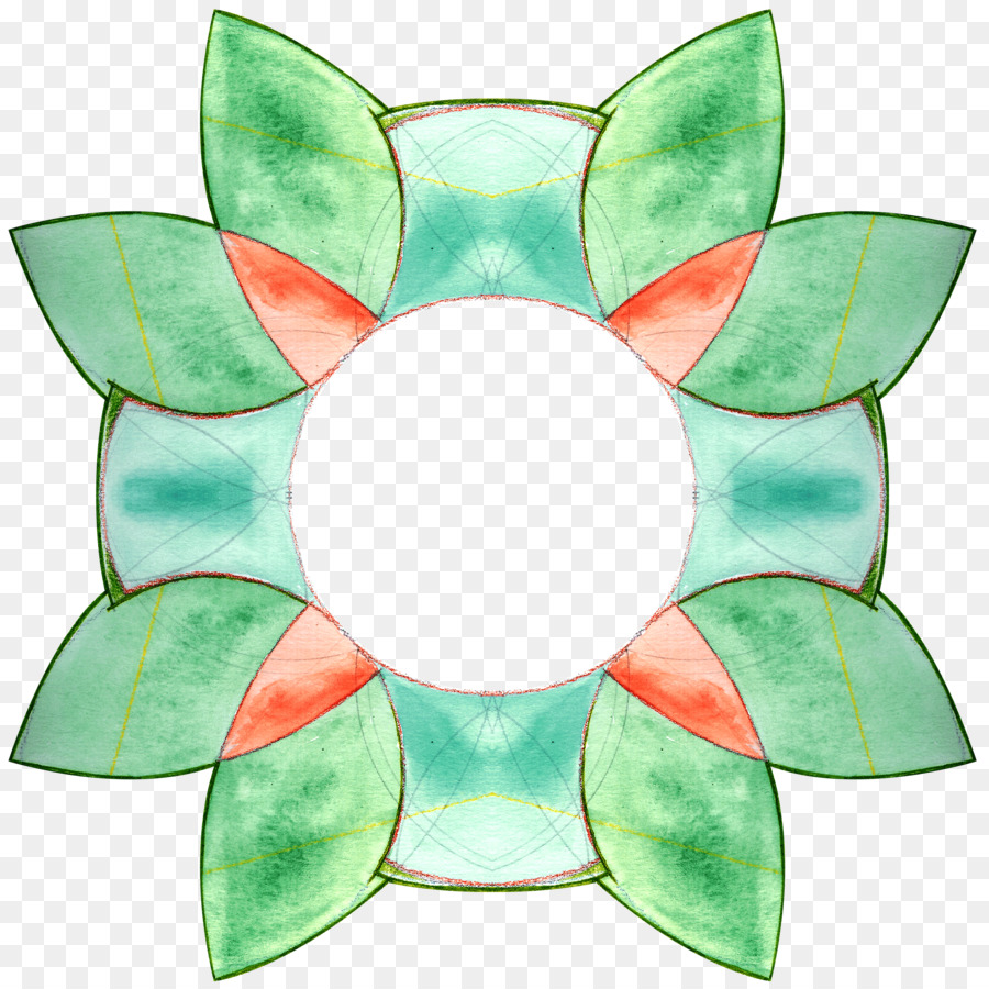 Finestra Fiore Petalo Verde Simmetria - di splicing