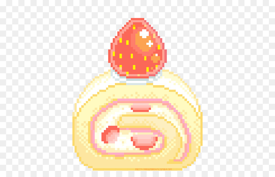 Erdbeer-Sahne-Kuchen-Pixel-Kunst - Kuchen lackiert