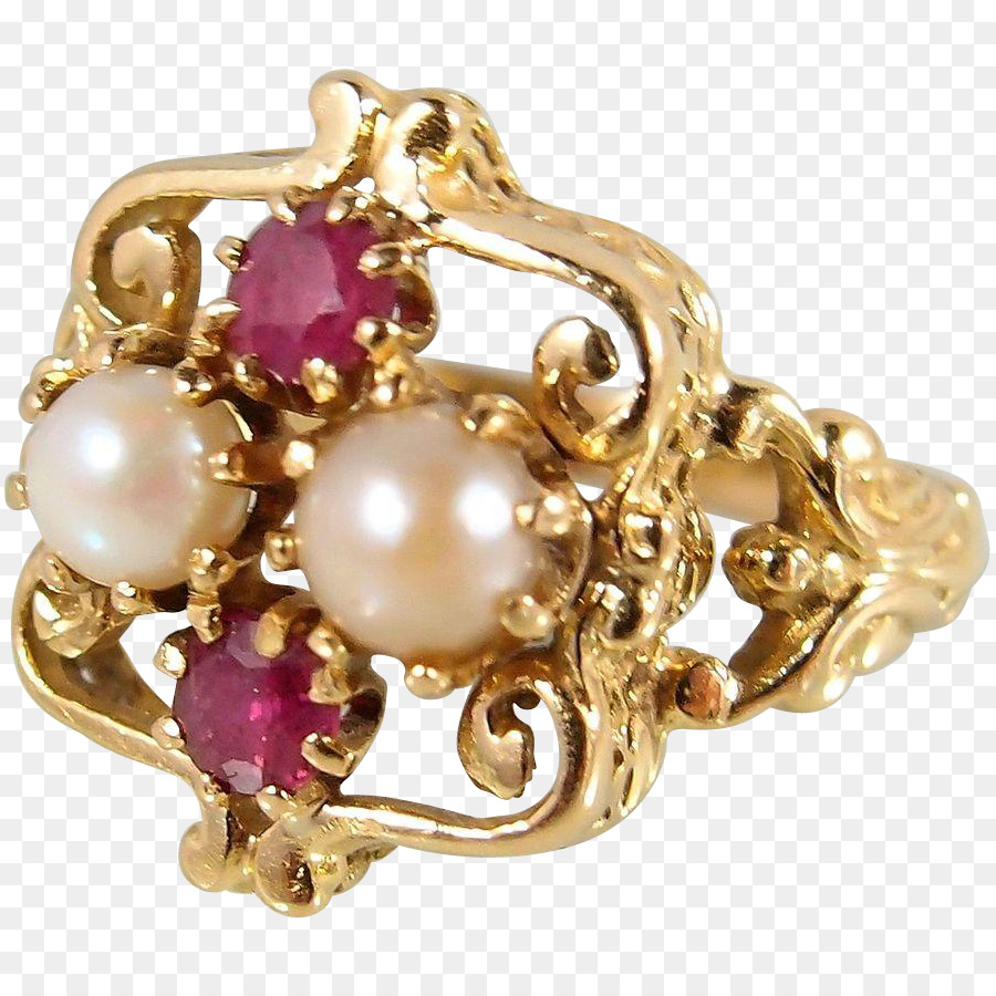 Gioielleria L'Orecchino Di Perla Della Pietra Preziosa Rubino - solido anello