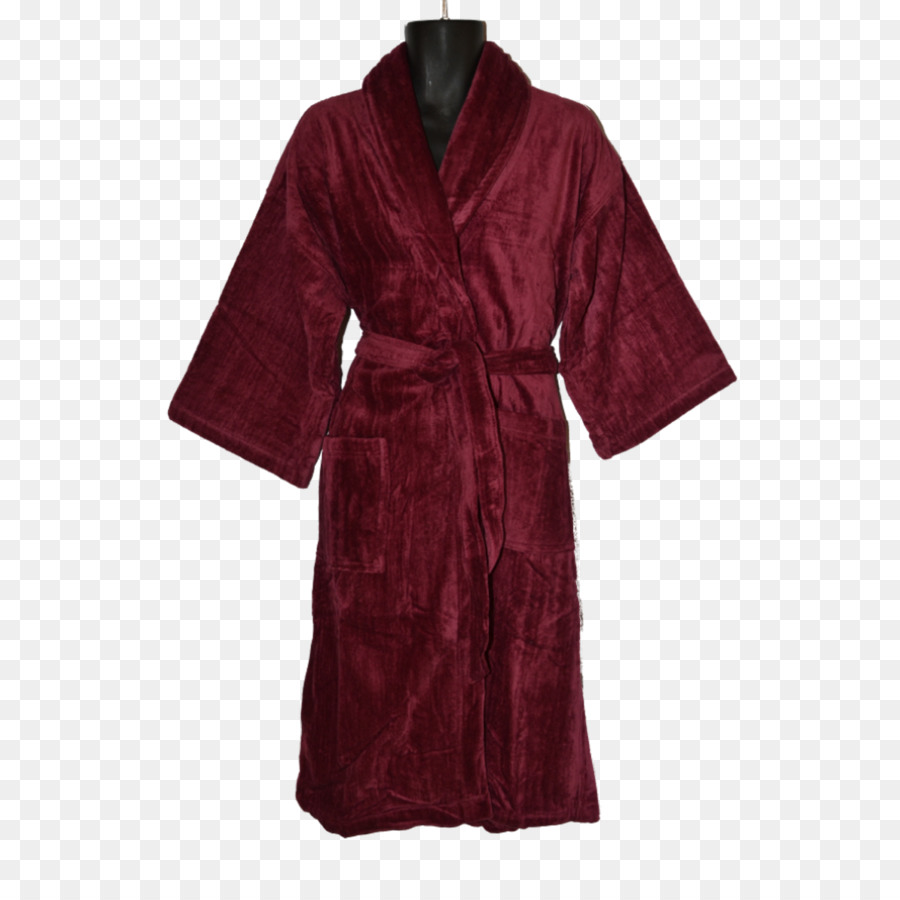 Robe-Kleid Velvet Sleeve Maroon - schwarz Schal