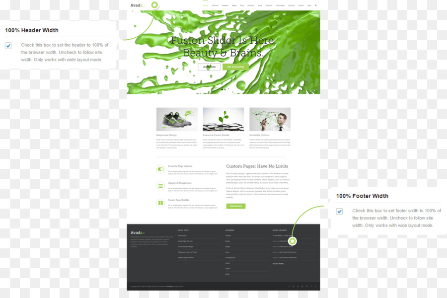 Web design Web di navigazione, layout di Pagina - intestazione e piè di pagina