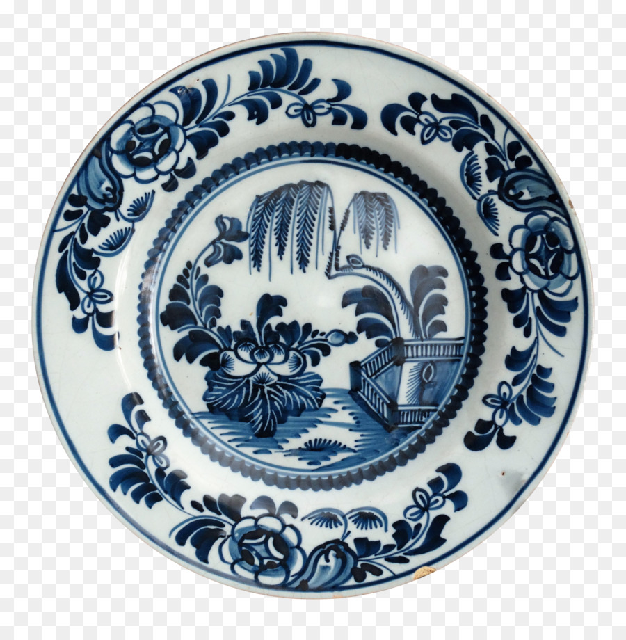 Delftware-Porzellan Teller Blau und weiß Keramik - Platte