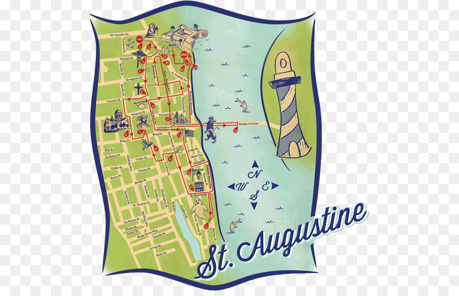 Sant'Agostino sulla Mappa di raccolta Palatka La Città di Dio - giro turistico