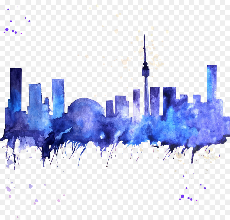 Toronto Màu nước sơn Skyline - bức tranh