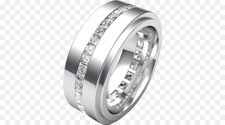 Anello di nozze anello di Fidanzamento con Diamante taglio Princess - Tungsteno