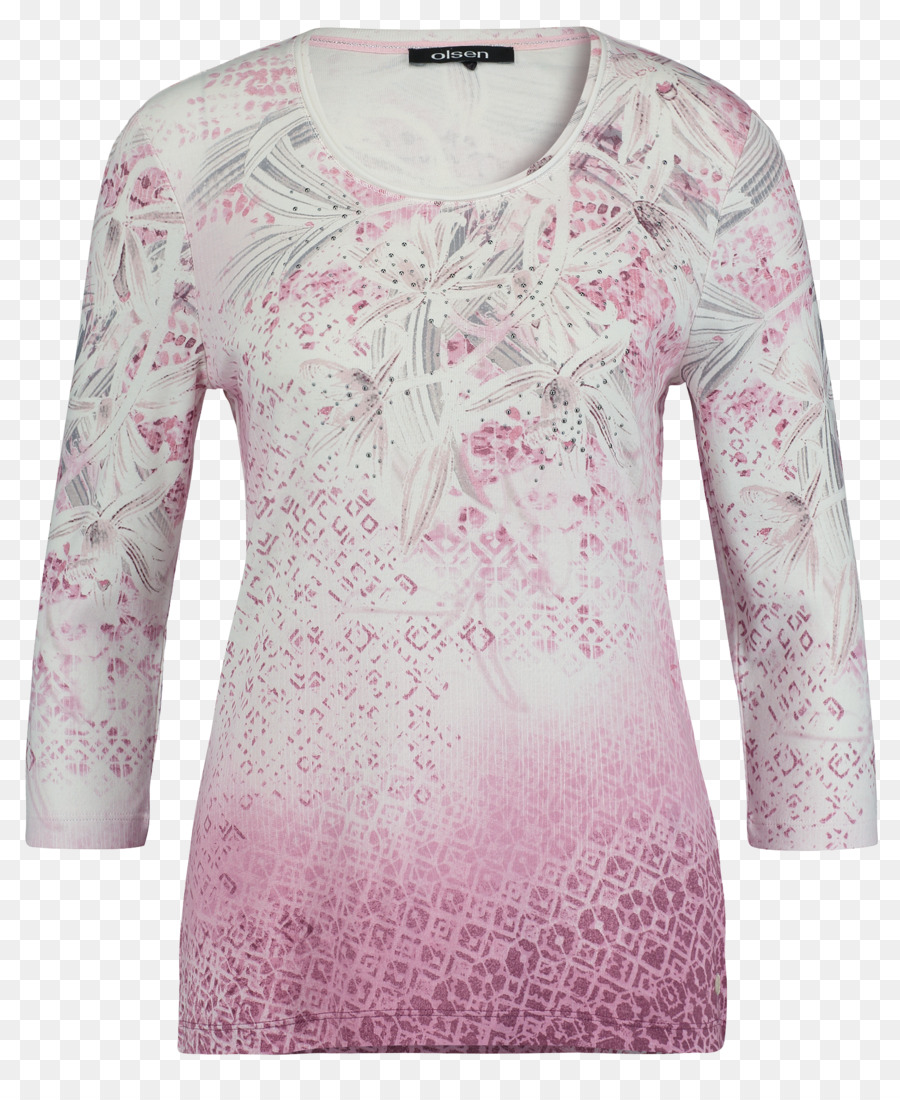 Langarm-T-shirt mit Langen ärmeln T-shirt Bluse Kleid - Aquarell blühen