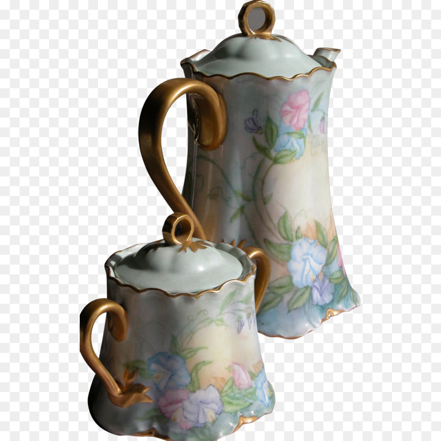 Krug Krug Keramik Porzellan Dekorative Kunst - handbemalte Teekanne